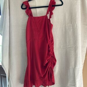 flowy red dress